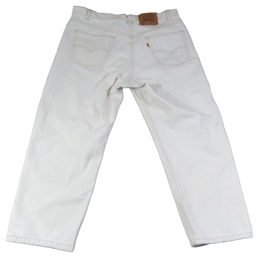 VTG Levi's 550 Relaxed Fit Jeans Orange Tab Denim Men 38x30 White USA 90s Casual